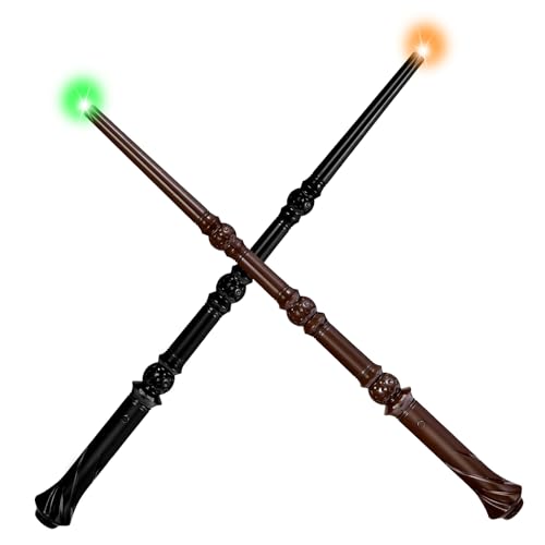 Light Up Magic Wand with Sounds, 2 Pack, Black & Brown I8763