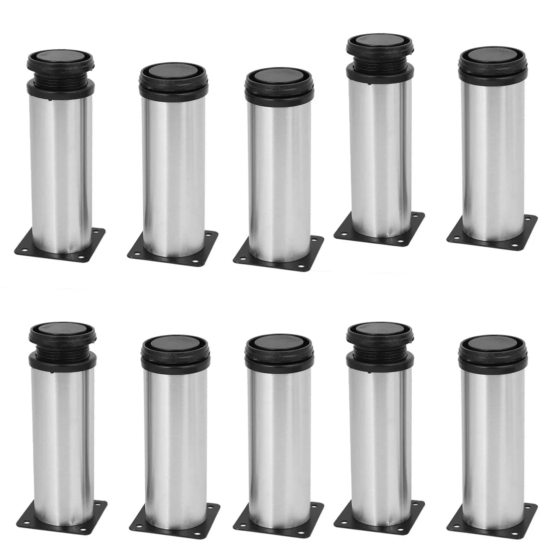 6" High Metal Adjustable Furniture Leg, 10 Pack E74849
