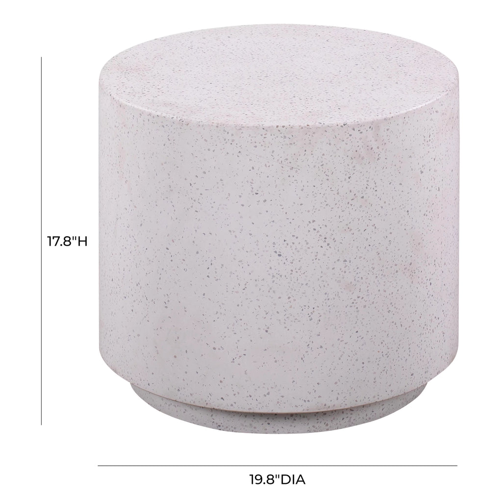 Round Light Speckled Concrete Side Table M461
