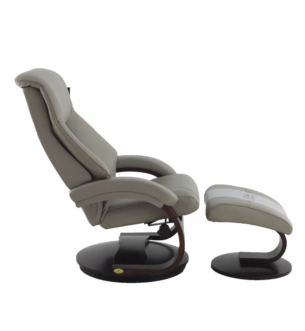 Gray and Black Recliner Chair with Ottoman O5818