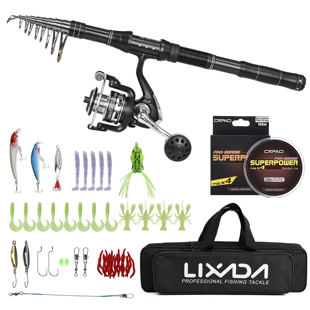 Telescopic Pole Reel Combo Set U858