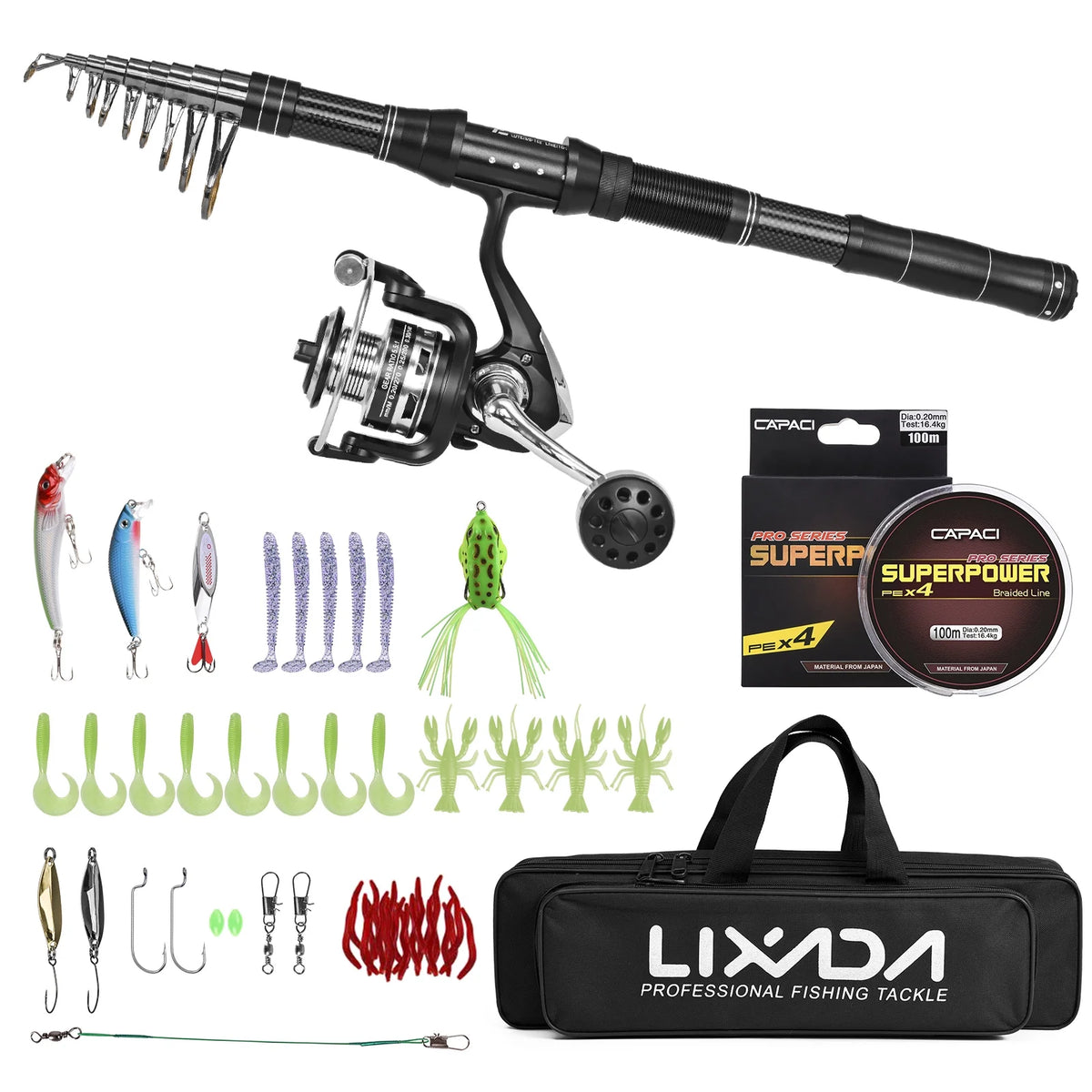 Telescopic Pole Reel Combo Set U858