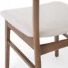 Light Beige and Walnut 7 Piece Fabric Upholstered Wood Dining Set U5253