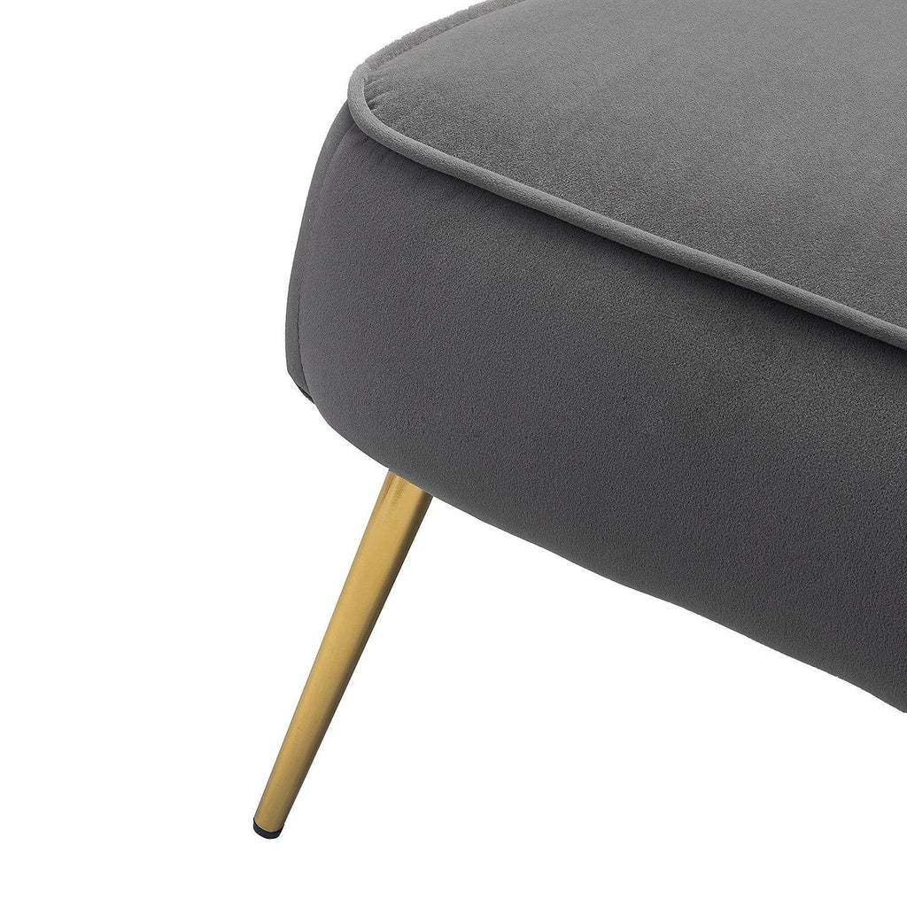 Grey Gold Legs Side Chair Set of 2 L4998