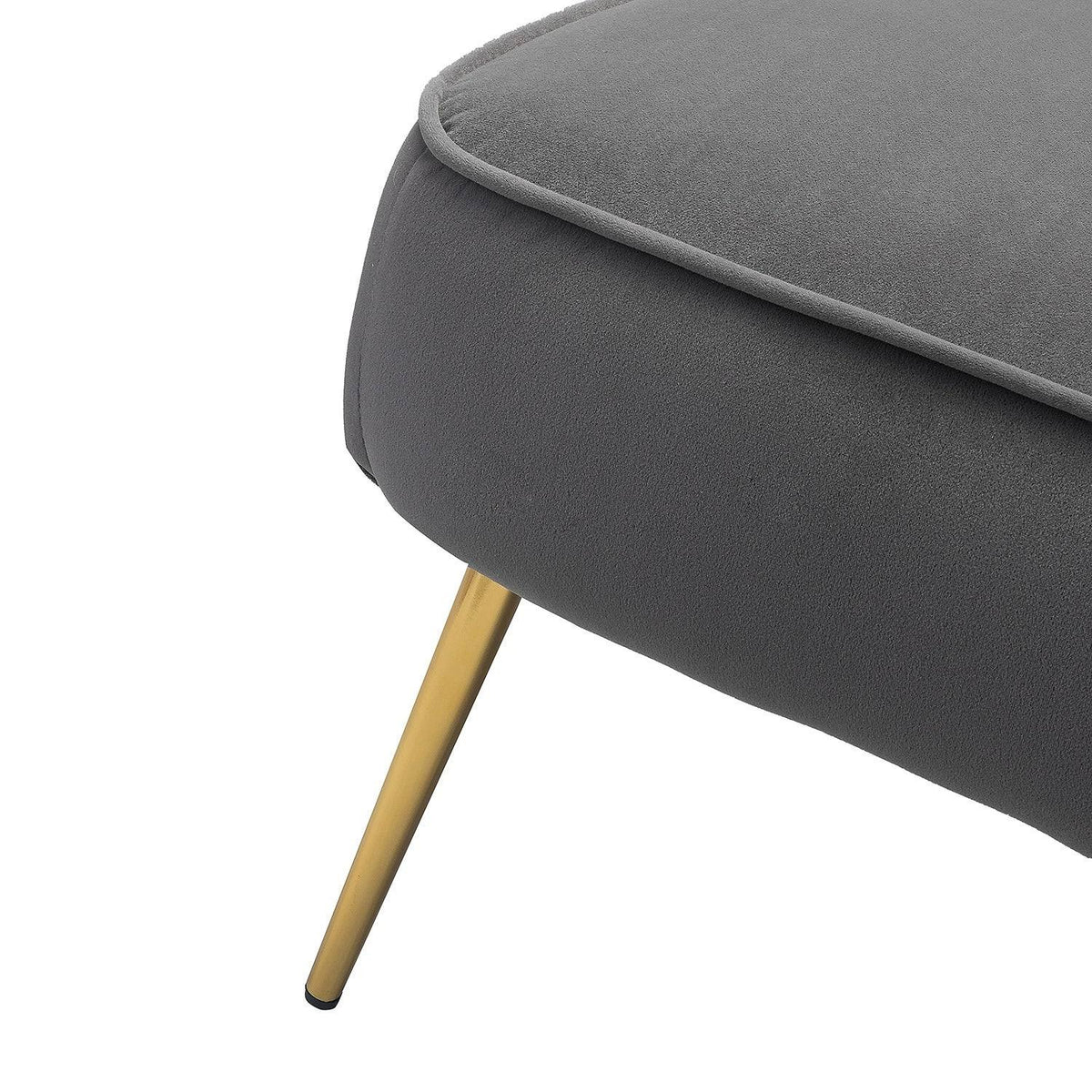 Grey Gold Legs Side Chair Set of 2 L4998