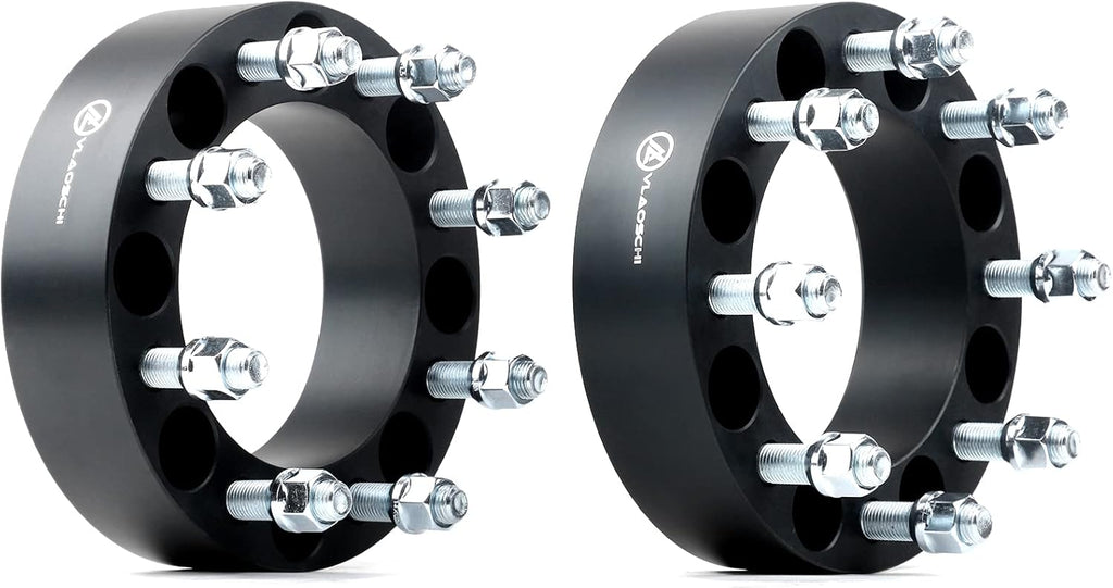 Black Forged 8x6.5 to 8x170 Wheel Adapters 2 Inch with 9/16" Studs Pack of 2 U5821