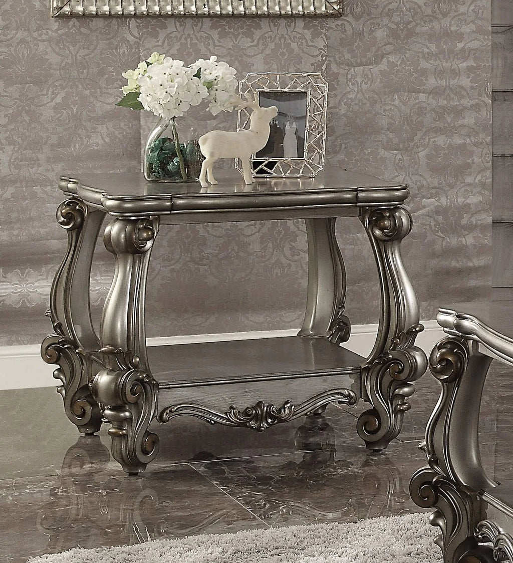 Antique Platinum End Table V429