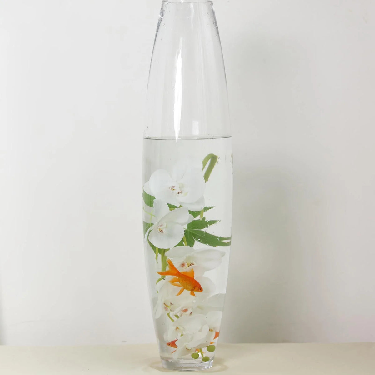 31" Tall Tapered Cylinder Glass Vase Clear O366