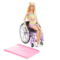 Wheelchair & Ramp Doll with Wavy Blonde Hair & Tropical-Print Outfit R272307