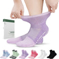 Bamboo Viscose Non Binding Ankle Socks with Grippers 6 Pairs A3525