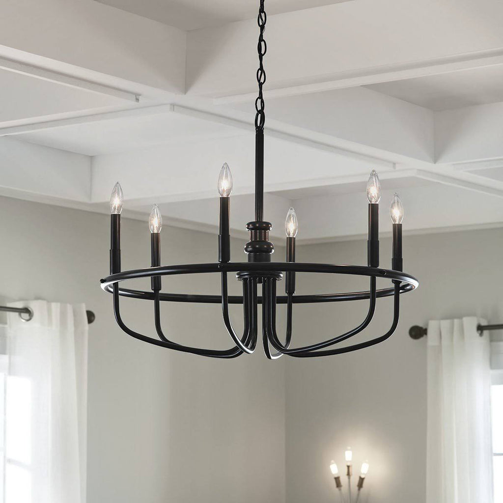 6-Light Brushed Nickel Chandelier E361404