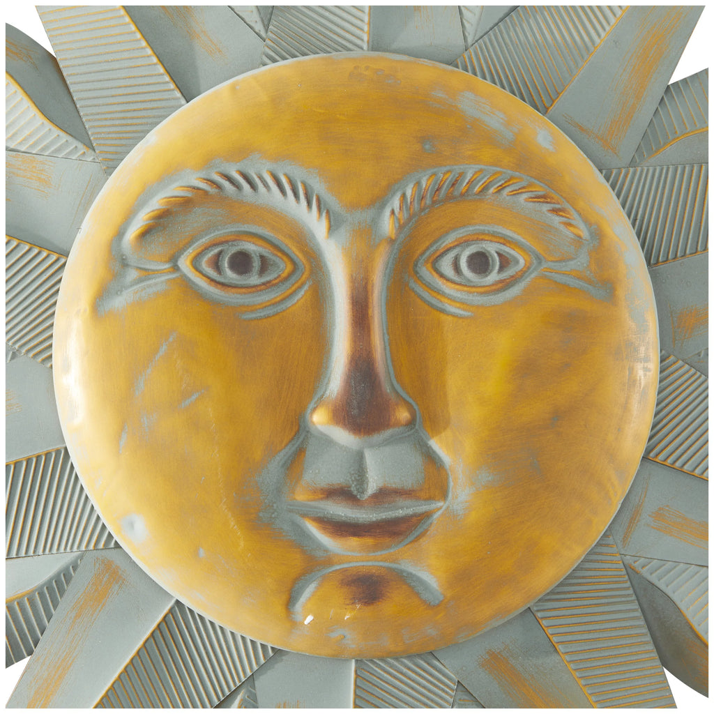 Gold Metal Indoor Outdoor Sun Wall Decor P66819