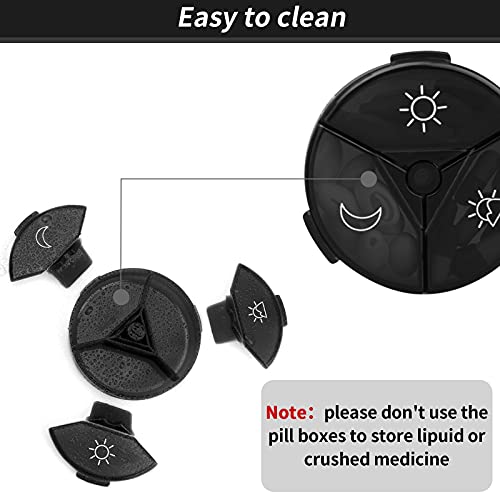 Black Weekly Pill Organizer 3 Times a Day O7098