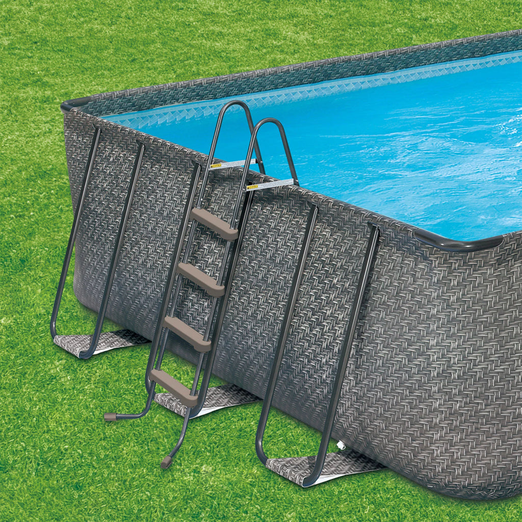 24 x 12 x 4.5' Rectangle Above Ground Frame Swimming Pool Set N8898