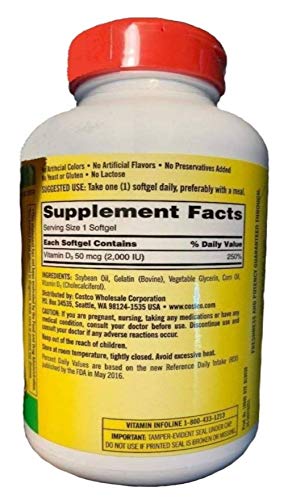 Extra Strength D3 50 mcg, 600 Softgels H4514