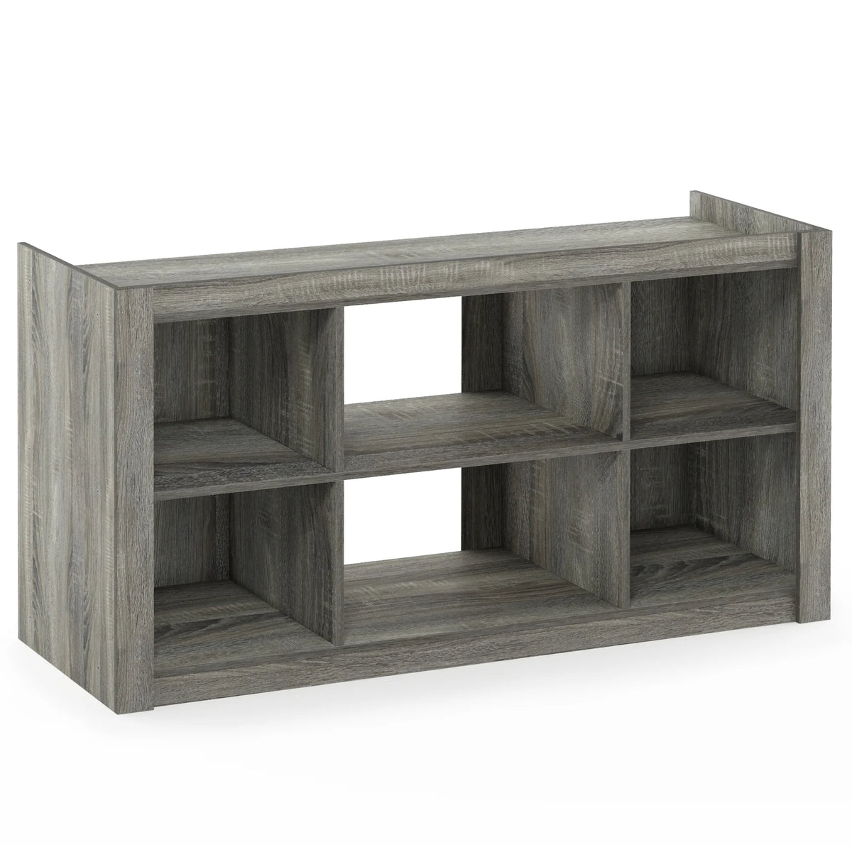 French Oak Grey TV Stand Bookshelves S7889