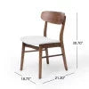 Light Beige and Walnut 7 Piece Fabric Upholstered Wood Dining Set U5253