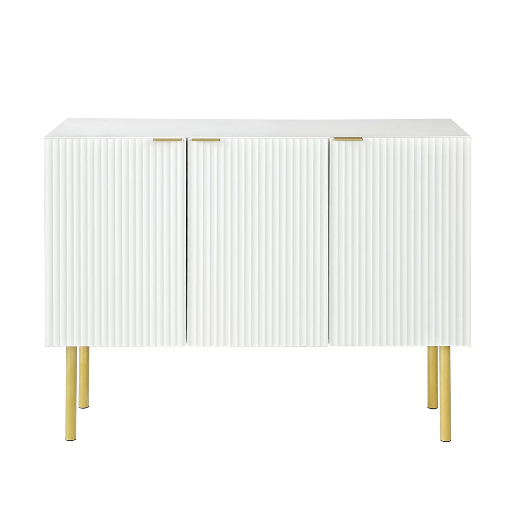White Buffet Sideboard Cabinet with Gold Metal Legs U5111