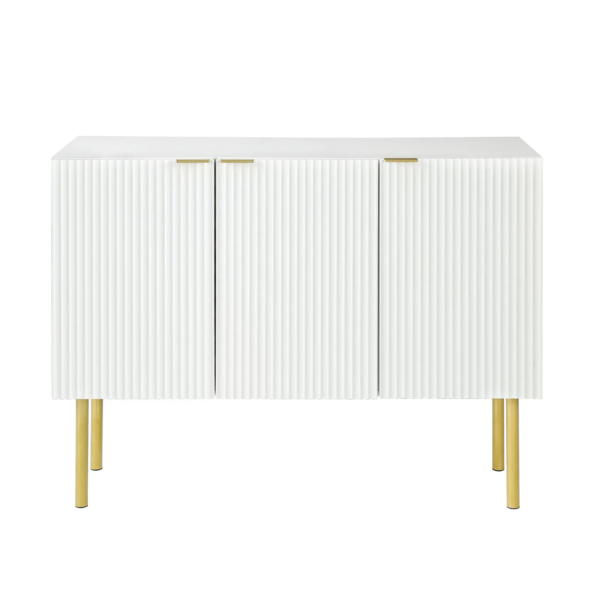 White Buffet Sideboard Cabinet with Gold Metal Legs U5111