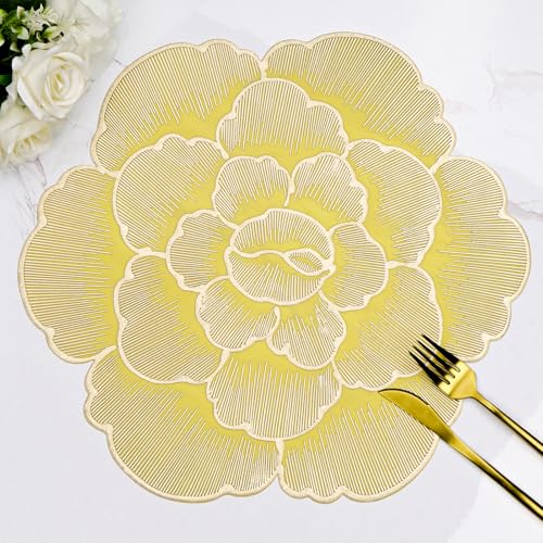 Gold Vinyl Placemats Set of 6 Y381150