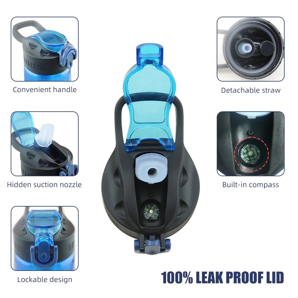 Blue Tritan BPA Free Water Bottle with Filter Lockable Lid Y621786