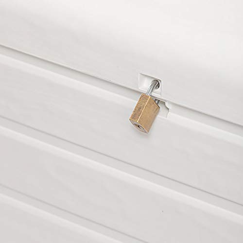 White 70 Gallon Lockable Box Chest Bench G579