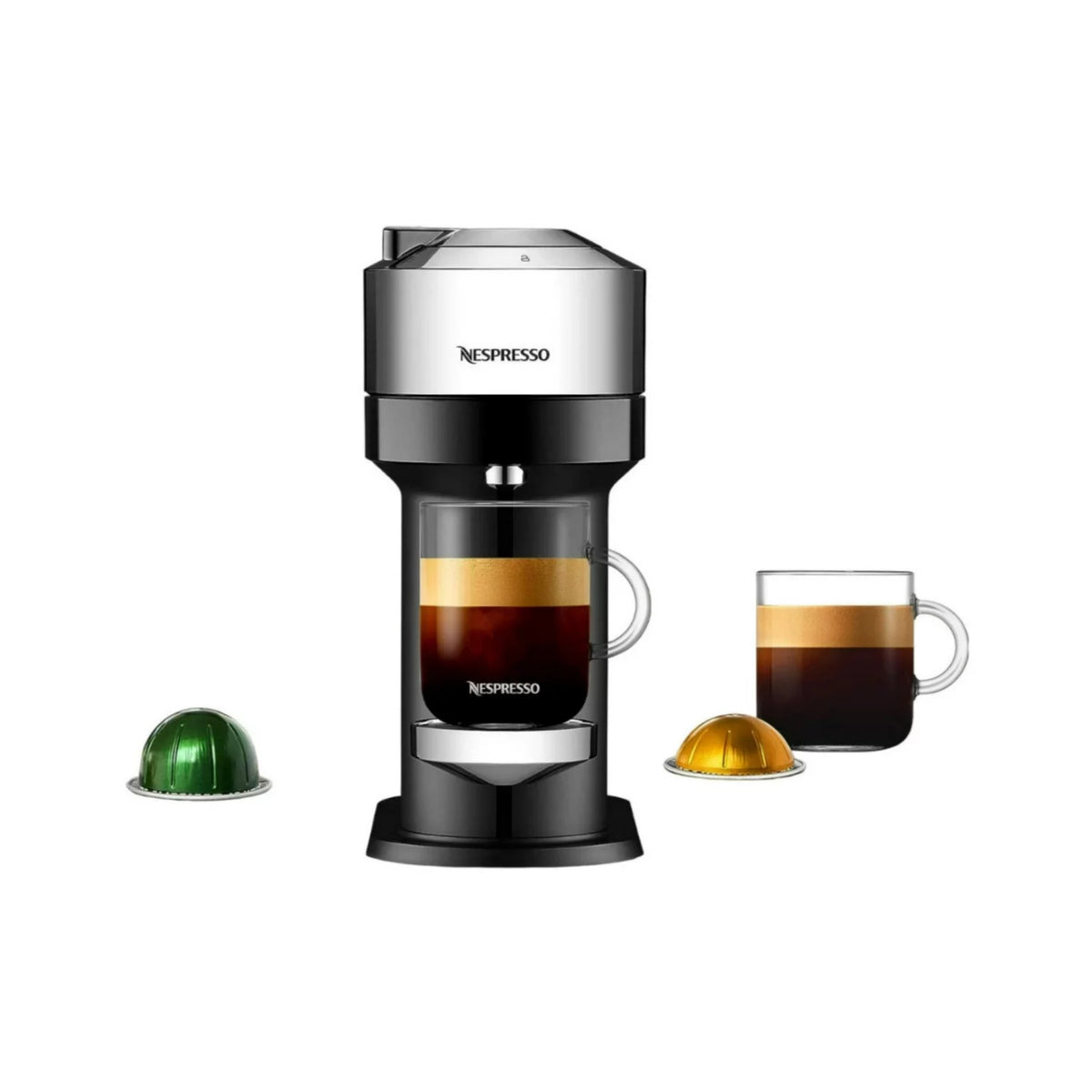 Compact Coffee and Espresso Machine (Pure Chrome) with Sample Pack I98435