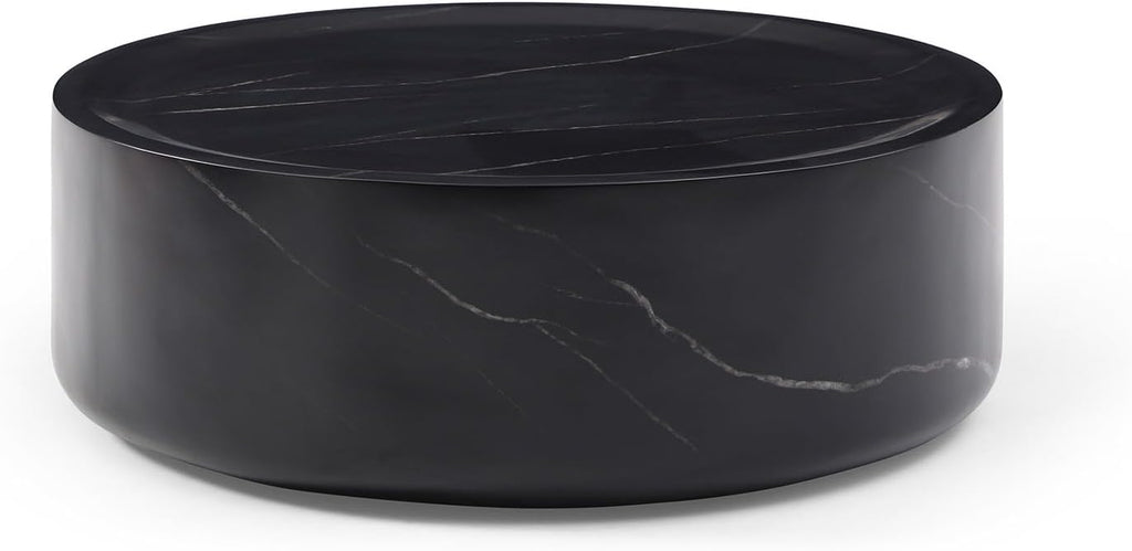 Black Faux Marble Round Coffee Table P251533