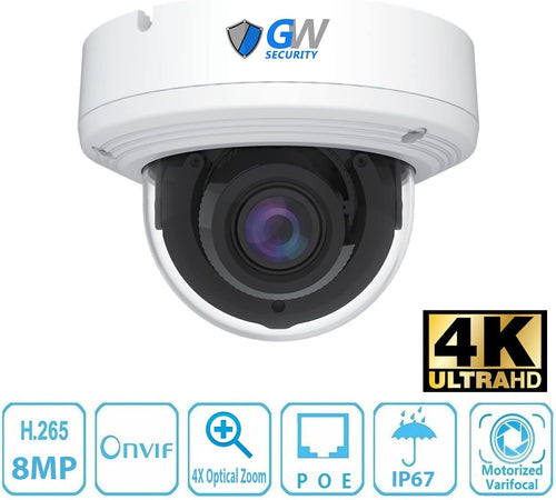 16 Channel 4K PoE IP Security Camera System with 8 Dome Cameras U5490