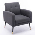 Gray Tufted Linen Armchair D331