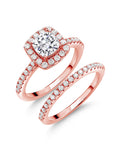18K Rose Gold Plated Silver Moissanite Wedding Engagement Ring Band (1.62 Cttw) X1430