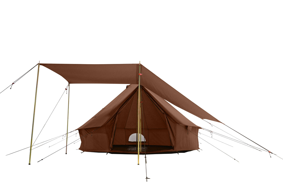 Regatta Awning - Desert Red - 10' for Bell Tent - Complete Canopy with Poles F454