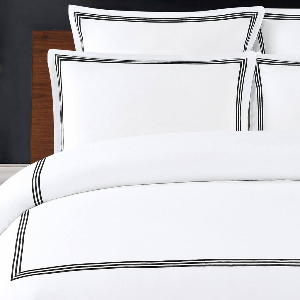 Navy Cotton Sateen 3-Piece Duvet Cover Set O954