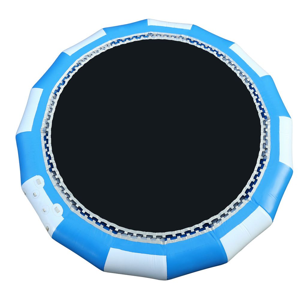 17ft Inflatable Water Trampoline Blue and White PVC Tarpaulin Max Capacity 400kg/ 880lb F82919