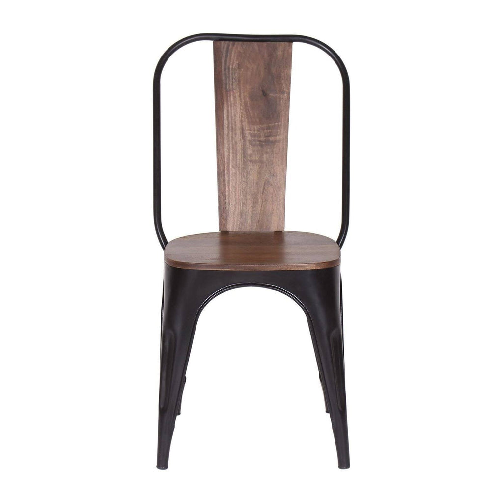 Industrial Iron Mango Wood Side Dining Chairs (Set of 2) Brown C508179