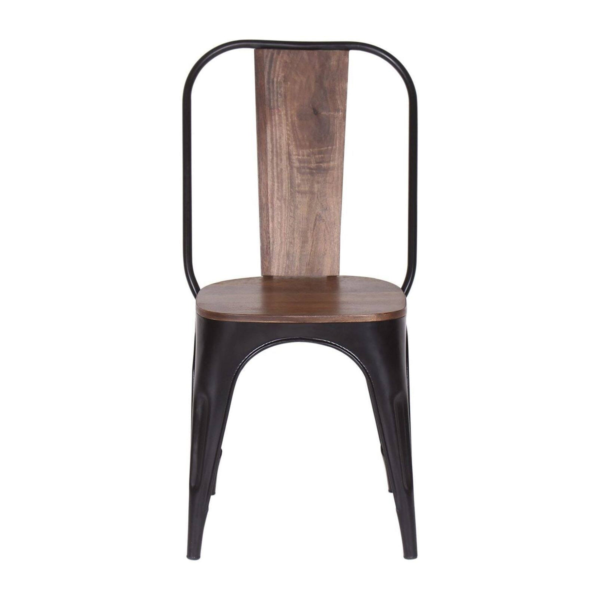Industrial Iron Mango Wood Side Dining Chairs (Set of 2) Brown C508179