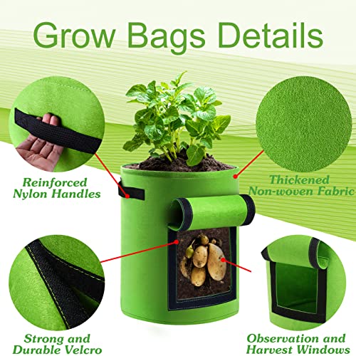 2 Pack 7 Gallon Potato Grow Bags with Handles and Access Flap Q540476