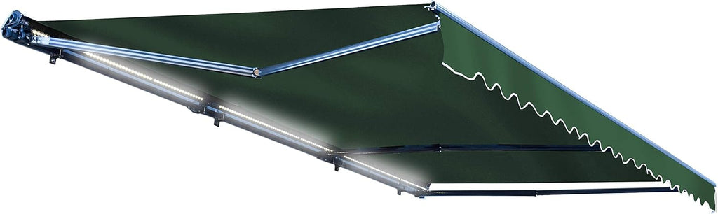 Motorized Retractable Patio Awning - 16 x 10 Feet - Multi-Striped Yellow C414514