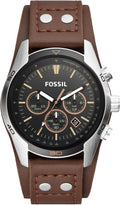 Silver Stainless Steel and Leather Chronograph Watch I66235