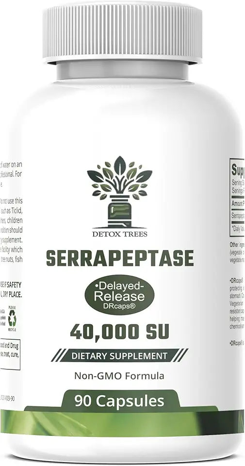 Non-GMO Gluten Free Serrapeptase 40000 SPU 90 Capsules O48475