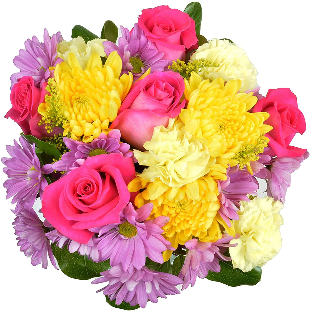 Fresh Cut Flowers Bouquet with Glass Vase W4480