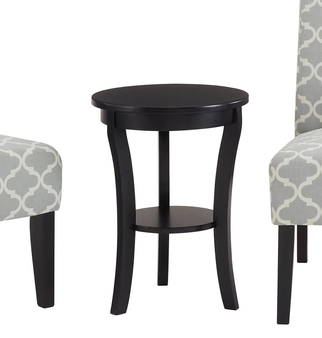 3Pc Set Gray Fabric Upholstery Side Table and 2 Chairs W4500