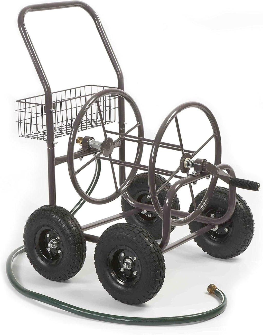 Bronze 4 Wheel Garden Hose Reel Cart N443