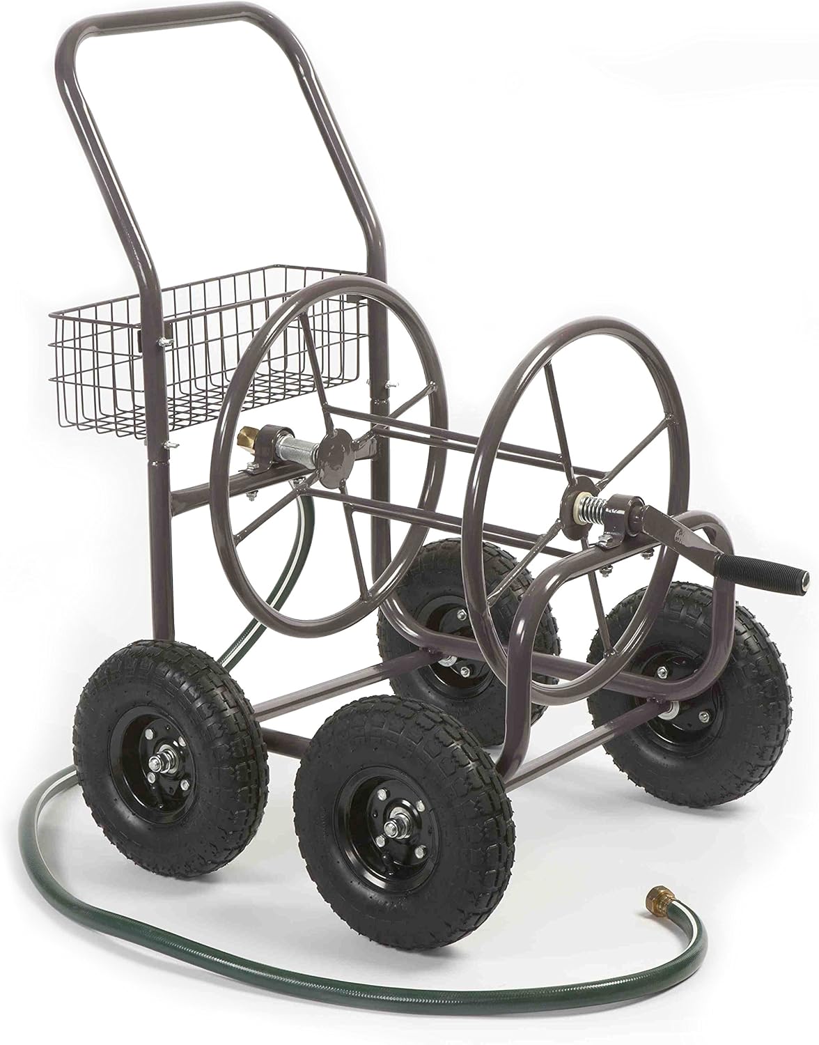 Bronze 4 Wheel Garden Hose Reel Cart N443