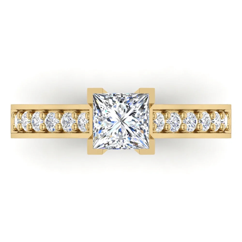 14K Gold Princess Cut Diamond Engagement Ring X156511