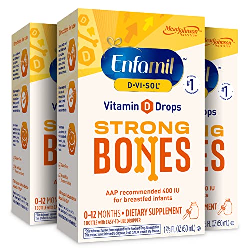 Vitamin D Liquid Supplement Drops for Infants, 50 mL Dropper Bottle, Pack of 3 G4289