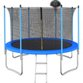 10FT Round Trampoline with Basketball Hoop and Safety Enclosure R2761