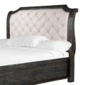 King Sleigh Headboard in White & Espresso G23430