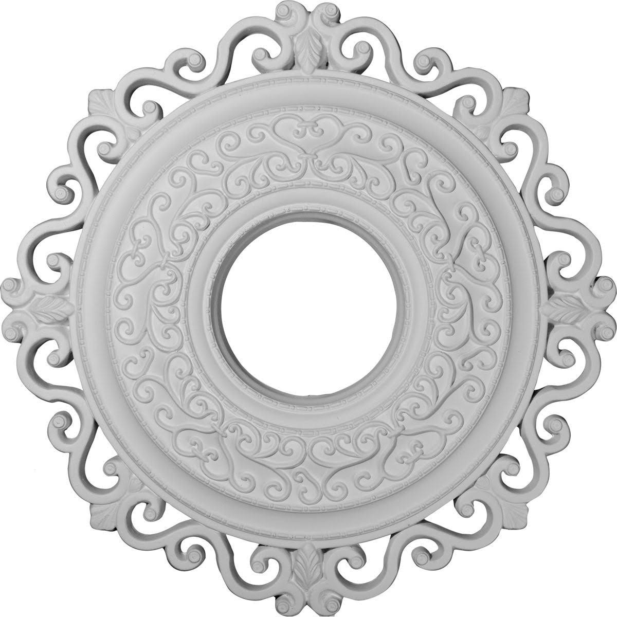 22x22OD x 6 1/4x22ID x 1 3/4x22P Hand-Painted Hickory Ceiling Medallion M12355