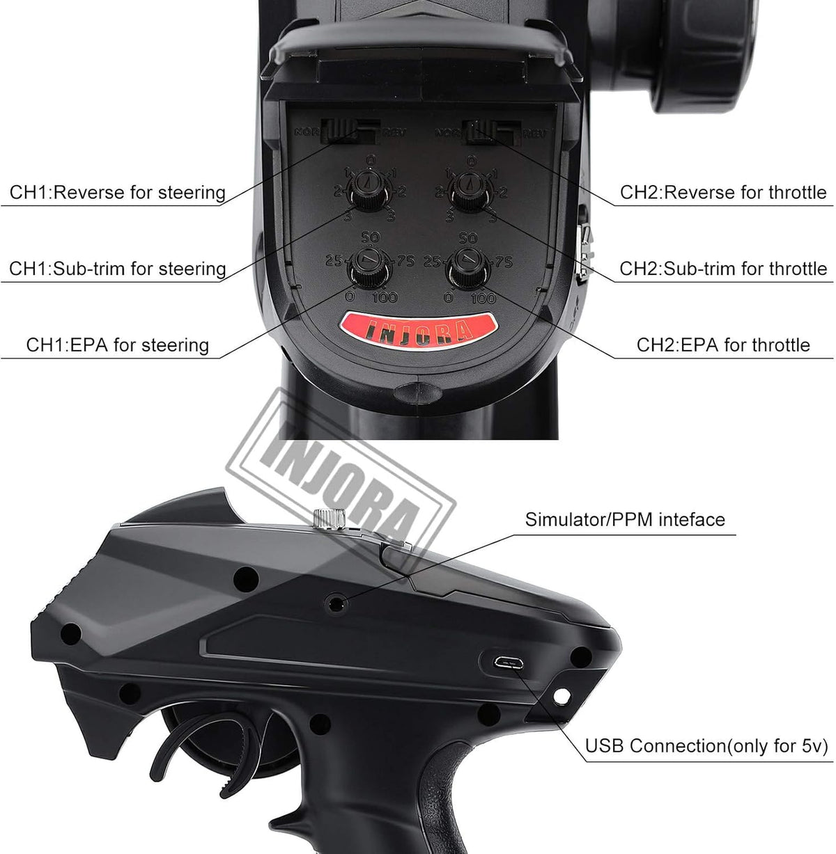 2.4GHz 6CH RC Transmitter and Receiver with Gyro C6361